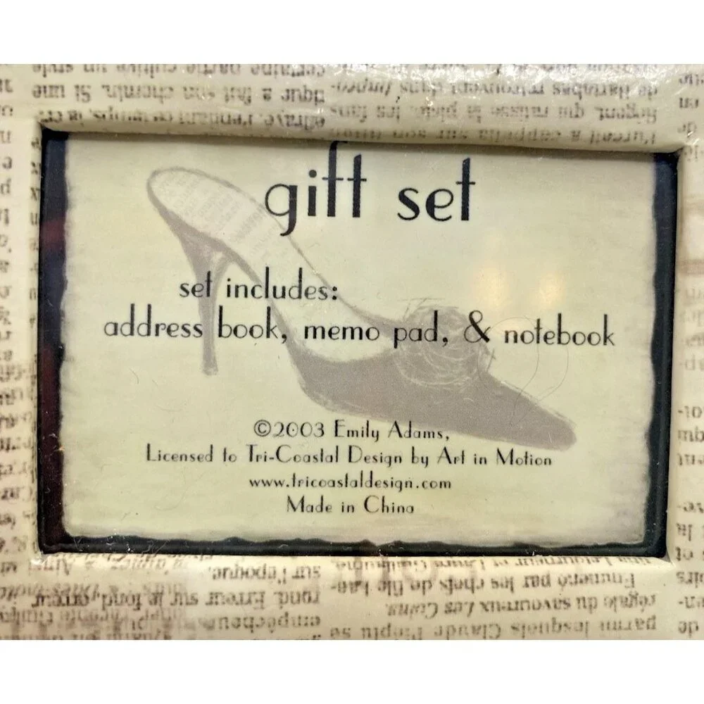 Emily Adams Adress Book Notebook Memo Pad Gift Set New NOS Vtg Stationery 2003